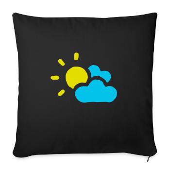 Bewölkt Sonne Wolken Himmel Sommer Frühling - Sofakissenbezug 45 x 45 cm - Schwarz - Vorne
