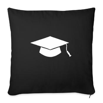 Graduation college graduation graduation gift - Sofa pillowcase 17,3'' x 17,3'' (45 x 45 cm) - black - Front