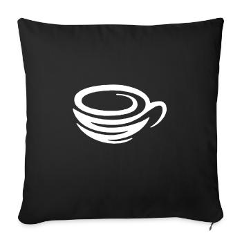 coffee cup - Sofa pillowcase 17,3'' x 17,3'' (45 x 45 cm) - black - Front