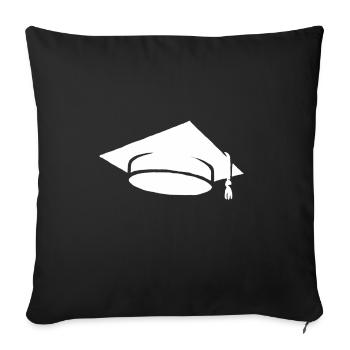 Graduation diploma student student hat - Sofa pillowcase 17,3'' x 17,3'' (45 x 45 cm) - black - Front