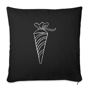 School bag, sugar bag, school start - Sofa pillowcase 17,3'' x 17,3'' (45 x 45 cm) - black - Front