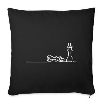 chess heartbeat - Sofa pillowcase 17,3'' x 17,3'' (45 x 45 cm) - black - Front