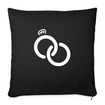 Wedding rings marriage rings ring marry wedding marriage - Sofa pillowcase 17,3'' x 17,3'' (45 x 45 cm) - black - Front