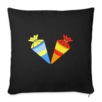 School cone school cone school enrollment sugar cone - Sofa pillowcase 17,3'' x 17,3'' (45 x 45 cm) - black - Front