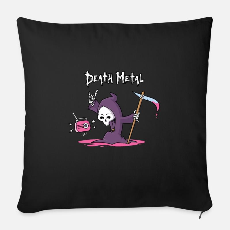 Death Metal - Housse de coussin décorative 45 x 45 cm - noir