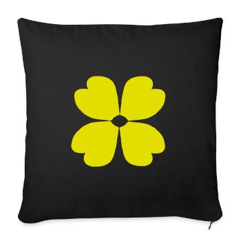 Flower plant gardener flowers yellow bloom garden - Sofa pillowcase 17,3'' x 17,3'' (45 x 45 cm) - black - Front