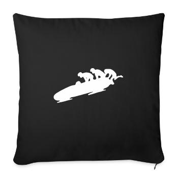 4er Bob Bobsport Rennbob Wintersport Winter Sport - Housse de coussin décorative 45 x 45 cm - noir - Devant