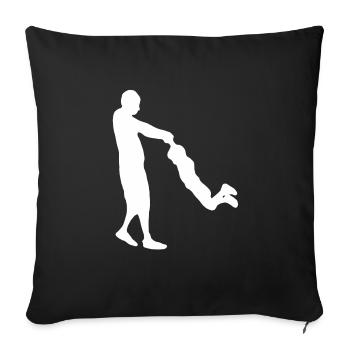 Family dad mom son dad mother sons child - Sofa pillowcase 17,3'' x 17,3'' (45 x 45 cm) - black - Front