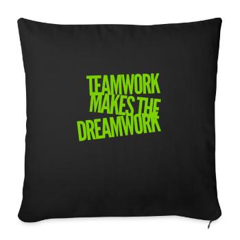Teamwork is great - Sofa pillowcase 17,3'' x 17,3'' (45 x 45 cm) - black - Front