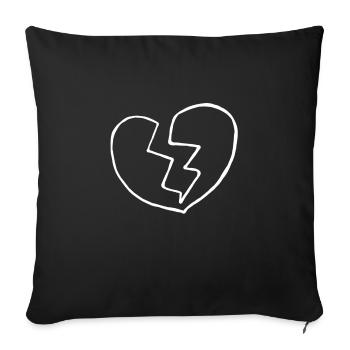 Cadeau de rupture Le cœur brisé fait mal à l'amour - Housse de coussin décorative 45 x 45 cm - noir - Devant