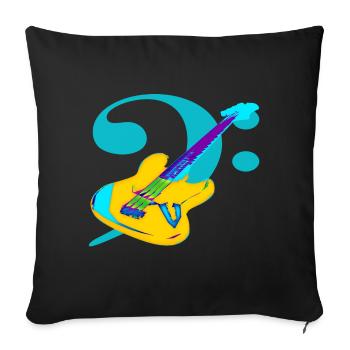 Bass Guitar Music Notes Clef - Sofa pillowcase 17,3'' x 17,3'' (45 x 45 cm) - black - Front