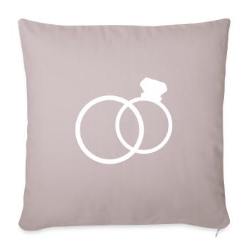 Mariage anneaux fiançailles partie de bachelorette mariage coeur amour mariage - Housse de coussin décorative 45 x 45 cm - taupe clair - Devant