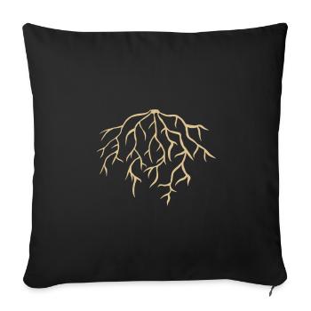 Plant garden root nature leaf organic eco gardener - Sofa pillowcase 17,3'' x 17,3'' (45 x 45 cm) - black - Front