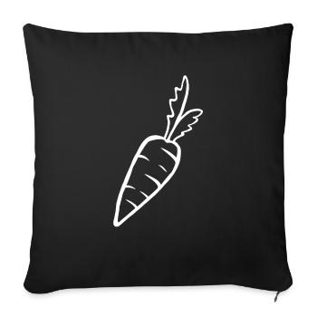 Karotte Möhre Wurzel Gemüse Speise Gesund Geschenk - Sofakissenbezug 45 x 45 cm - Schwarz - Vorne
