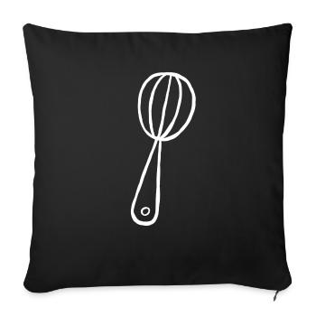 Whisk kitchen cook bake gift amateur chef - Sofa pillowcase 17,3'' x 17,3'' (45 x 45 cm) - black - Front