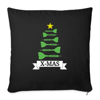 Christmas Dart Dart Darts Darts X-Mas - Sofa pillowcase 17,3'' x 17,3'' (45 x 45 cm) - black - Front