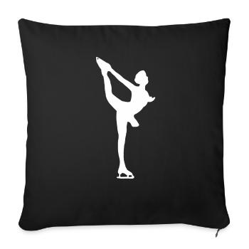 Speed skating skate figure skating - Sofa pillowcase 17,3'' x 17,3'' (45 x 45 cm) - black - Front