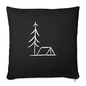 Tentes tentes Sapin forêt de tentes cadeau - Housse de coussin décorative 45 x 45 cm - noir - Devant