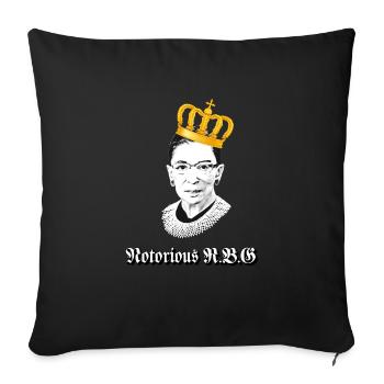 Notorious RBG Ruth Bader Ginsburg - Sofa pillowcase 17,3'' x 17,3'' (45 x 45 cm) - black - Front