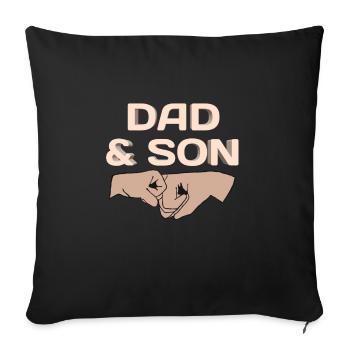 Vater Sohn Kind Dad Baby Dad Son Familie Vatertag - Sofakissenbezug 45 x 45 cm - Schwarz - Vorne