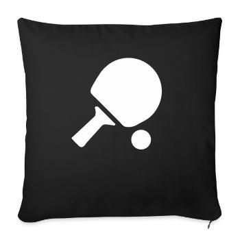 Tennis de table raquette tennis de table joueur de tennis de table - Housse de coussin décorative 45 x 45 cm - noir - Devant