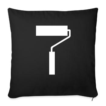 Pinceau Peinture Peintre Vernis Pinceaux Peinture - Housse de coussin décorative 45 x 45 cm - noir - Devant