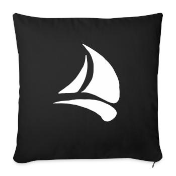 Voile voilier marin bateau voile capitaine - Housse de coussin décorative 45 x 45 cm - noir - Devant