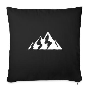 Mountain hiking mountaineering mountain range hike mountains - Sofa pillowcase 17,3'' x 17,3'' (45 x 45 cm) - black - Front