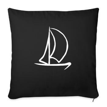Voile voile navire capitaine bateau marin - Housse de coussin décorative 45 x 45 cm - noir - Devant