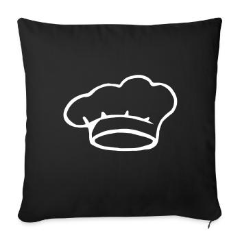 Kochen Koch Bäcker Geschenk Backen Kochhut Köchin - Sofakissenbezug 45 x 45 cm - Schwarz - Vorne