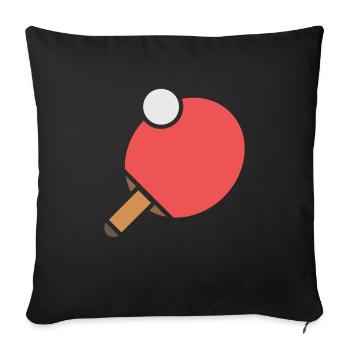 Tennis de table raquettes de tennis de table balle de tennis de table - Housse de coussin décorative 45 x 45 cm - noir - Devant