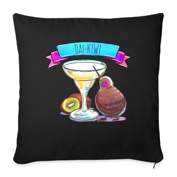 Daiquiri + Kiwi = Daiquiwi - Housse de coussin décorative 45 x 45 cm - noir - Devant