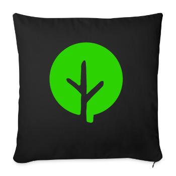 Plant green organic gardener eco leaf nature garden - Sofa pillowcase 17,3'' x 17,3'' (45 x 45 cm) - black - Front