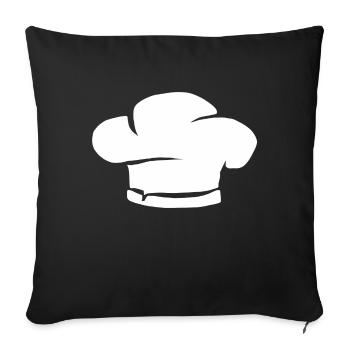 Kochen Koch Bäcker Geschenk Kochhut Köchin Backen - Sofakissenbezug 45 x 45 cm - Schwarz - Vorne