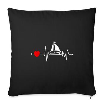 Sailing captain sailor sail boat sailing ship - Sofa pillowcase 17,3'' x 17,3'' (45 x 45 cm) - black - Front