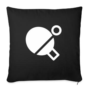Tennis de table tennis de table battes de tennis de table - Housse de coussin décorative 45 x 45 cm - noir - Devant