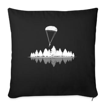 Paragliding Paragliding Paragliding Retro - Sofa pillowcase 17,3'' x 17,3'' (45 x 45 cm) - black - Front