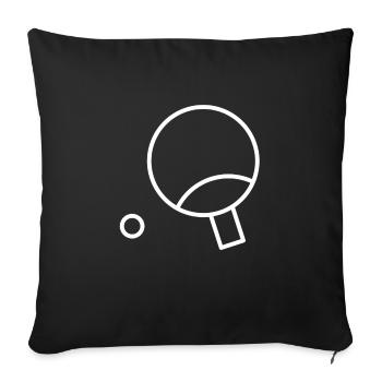 Tennis de table tennis de table battes de tennis de table - Housse de coussin décorative 45 x 45 cm - noir - Devant