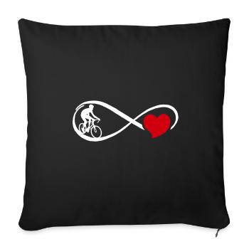 I love cycling bike heart cycling wheel - Sofa pillowcase 17,3'' x 17,3'' (45 x 45 cm) - black - Front