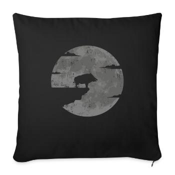 Hunter forest worker forester hunting deer antler forest - Sofa pillowcase 17,3'' x 17,3'' (45 x 45 cm) - black - Front