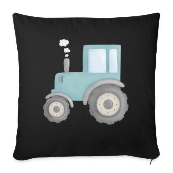 Tractor / Tractor - Sofa pillowcase 17,3'' x 17,3'' (45 x 45 cm) - black - Front