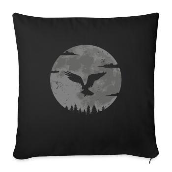 Falke Greifvogel Falkner Falknerei Beizjagd Mond - Sofakissenbezug 45 x 45 cm - Schwarz - Vorne