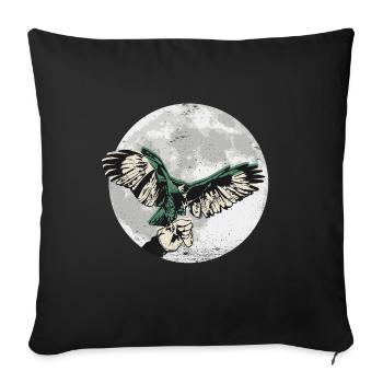 Faucons oiseaux de proie Fauconnerie Fauconnerie Chasse à la lune - Housse de coussin décorative 45 x 45 cm - noir - Devant