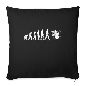 Batterie cadeau évolution batteur musicien - Housse de coussin décorative 45 x 45 cm - noir - Devant