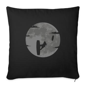 Idée cadeau kitesurf Kitesurf Full Moon - Housse de coussin décorative 45 x 45 cm - noir - Devant