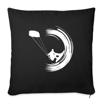 Idée cadeau kitesurf planche à voile kitesurf - Housse de coussin décorative 45 x 45 cm - noir - Devant