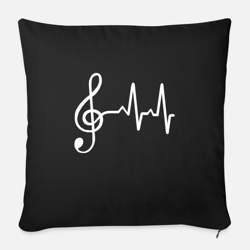 Violinschlüssel Sänger Musik Tanzen Singen EKG - Sofakissenbezug 45 x 45 cm - Schwarz