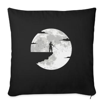 Tir à l'arc tir à l'arc tir à l'arc pleine lune - Housse de coussin décorative 45 x 45 cm - noir - Devant