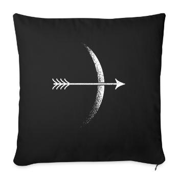 Tir à l'arc tir à l'arc tir à l'arc lune - Housse de coussin décorative 45 x 45 cm - noir - Devant