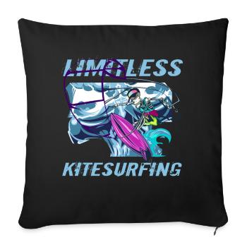 kitesurf - Housse de coussin décorative 45 x 45 cm - noir - Devant